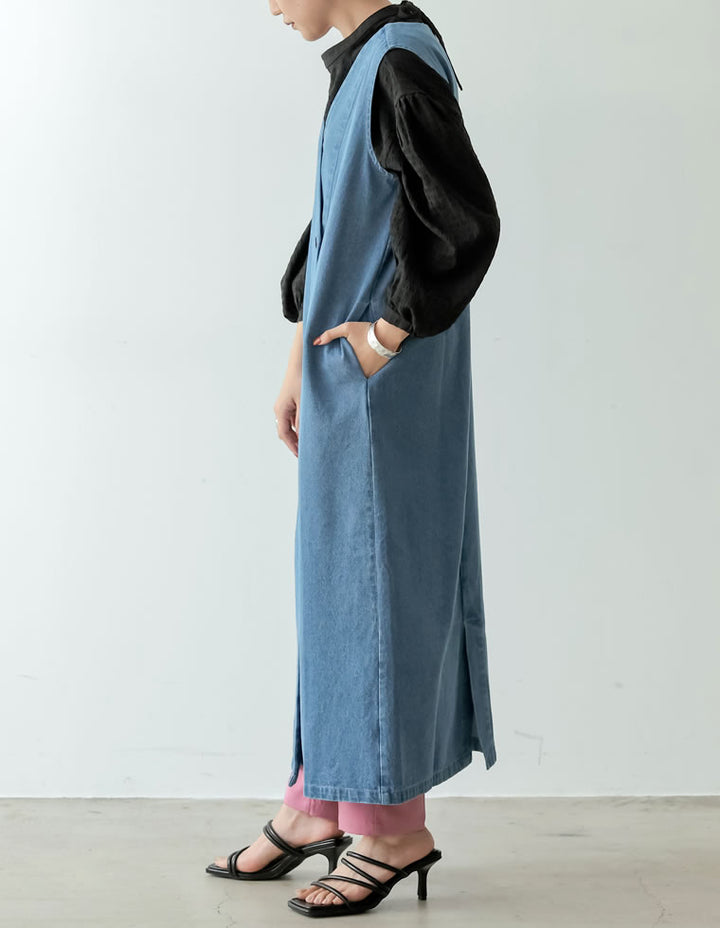 コットンデニム2WAYノースリーブベスト ワンピース レディースファッション通販 リエディ