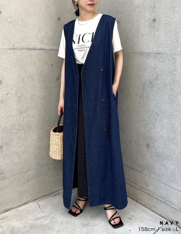 コットンデニム2WAYノースリーブベスト ワンピース レディースファッション通販 リエディ