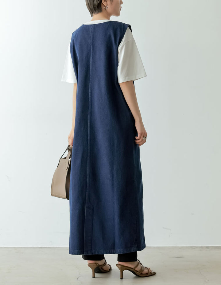 コットンデニム2WAYノースリーブベスト ワンピース レディースファッション通販 リエディ
