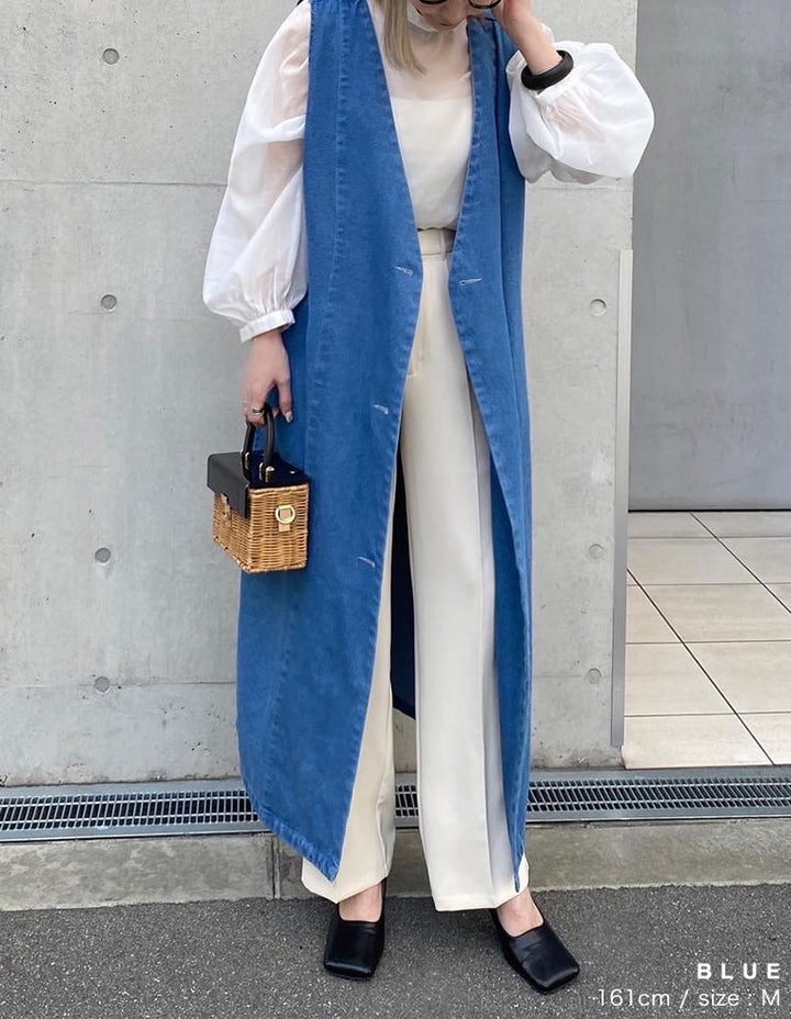 コットンデニム2WAYノースリーブベスト ワンピース レディースファッション通販 リエディ