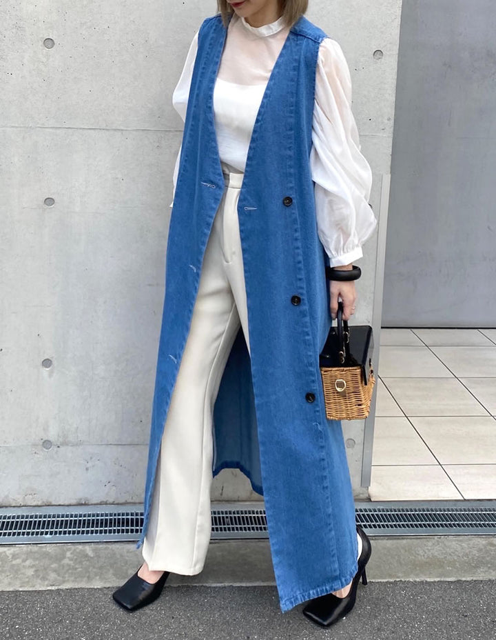 コットンデニム2WAYノースリーブベスト ワンピース レディースファッション通販 リエディ