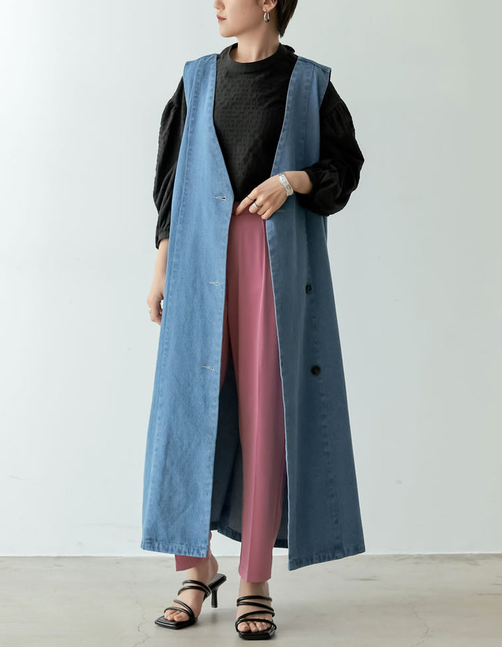 コットンデニム2WAYノースリーブベスト ワンピース レディースファッション通販 リエディ