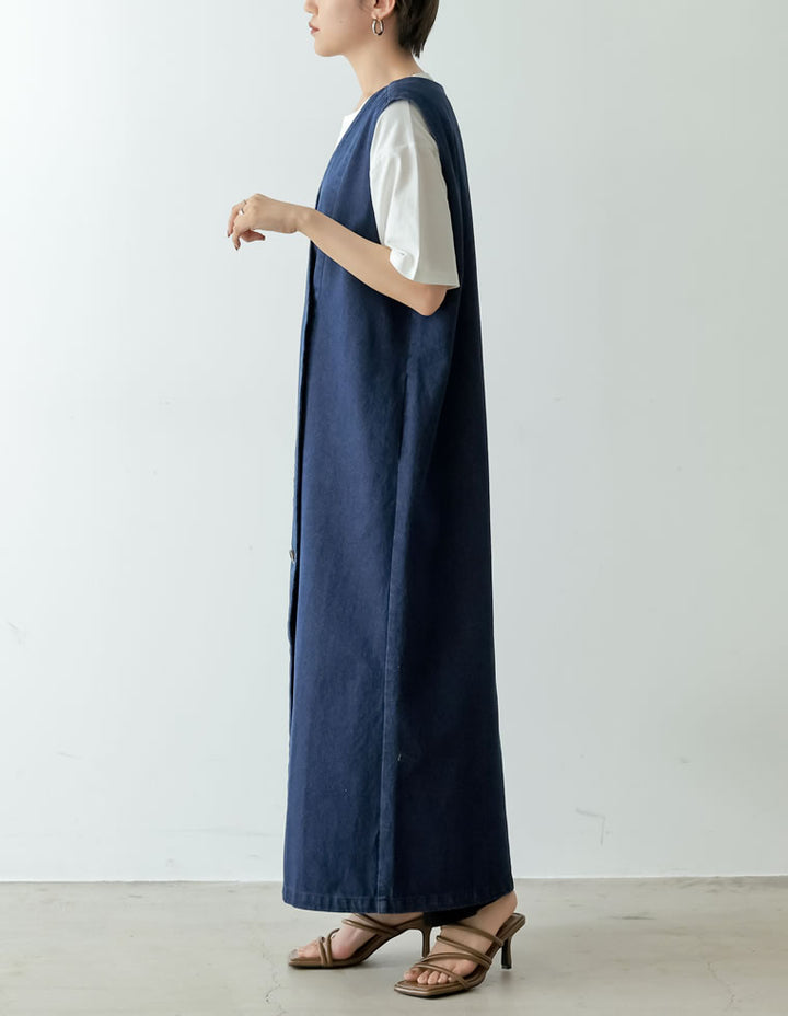 コットンデニム2WAYノースリーブベスト ワンピース レディースファッション通販 リエディ