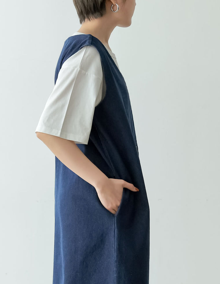 コットンデニム2WAYノースリーブベスト ワンピース レディースファッション通販 リエディ