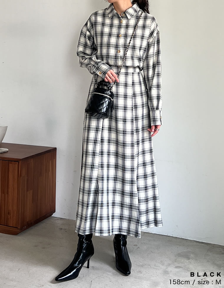 ネイビー チェック柄 オーバーサイズシャツ 先染めチェック柄オーバーサイズシャツ - トップス通販 | 人気