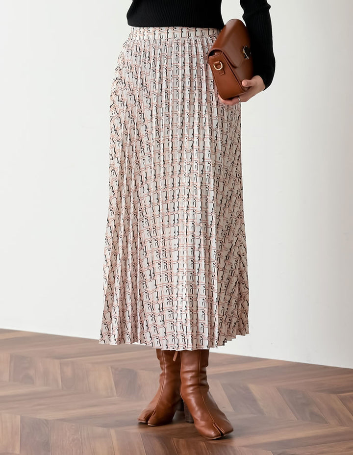 幾何学柄プリーツスカート スカート レディースファッション通販 リエディ