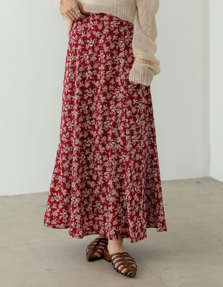 デシン小花柄マーメイドスカート スカート レディースファッション通販 リエディ