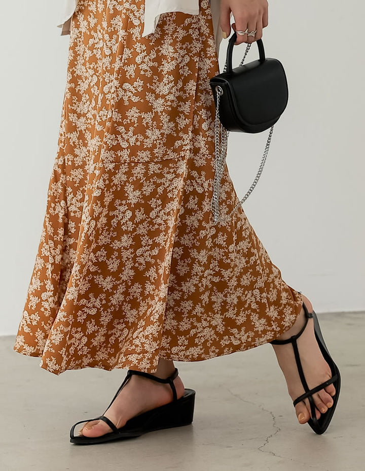 デシン小花柄マーメイドスカート スカート レディースファッション通販 リエディ
