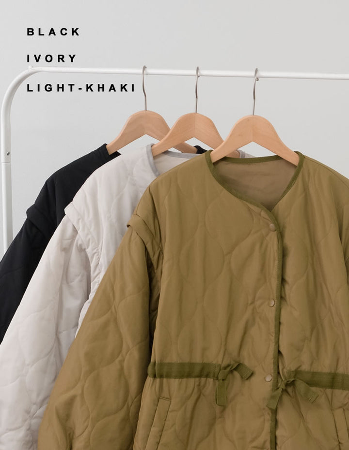 2WAY袖取り外し中綿オーバーサイズキルトジャケット ジャケット/アウター レディースファッション通販 リエディ