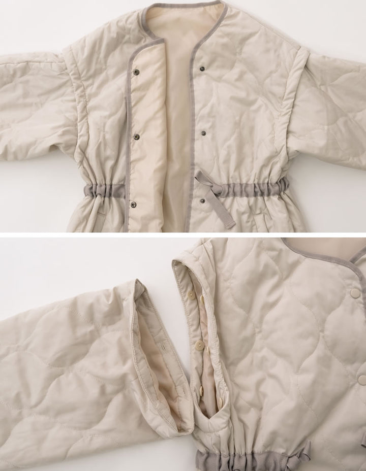 2WAY袖取り外し中綿オーバーサイズキルトジャケット ジャケット/アウター レディースファッション通販 リエディ