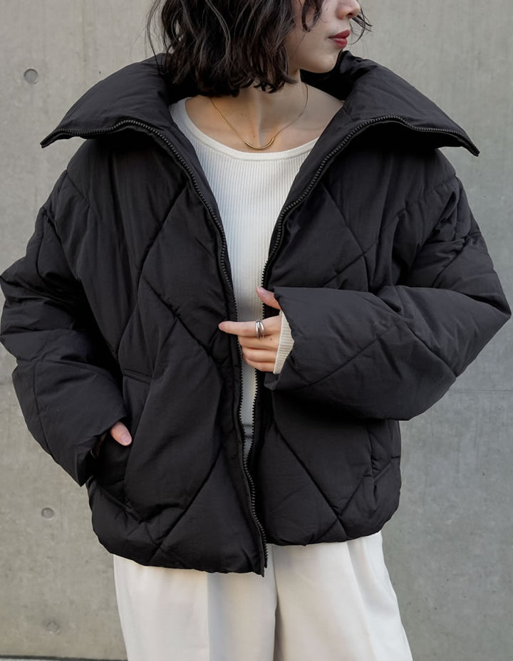 【TIME SALE 10%OFF】[HITアウター][セレクトコラボ][低身長サイズ有]ダイヤキルト中綿ダウンジャケット ジャケット/アウター 人気レディースファッション通販 リエディ