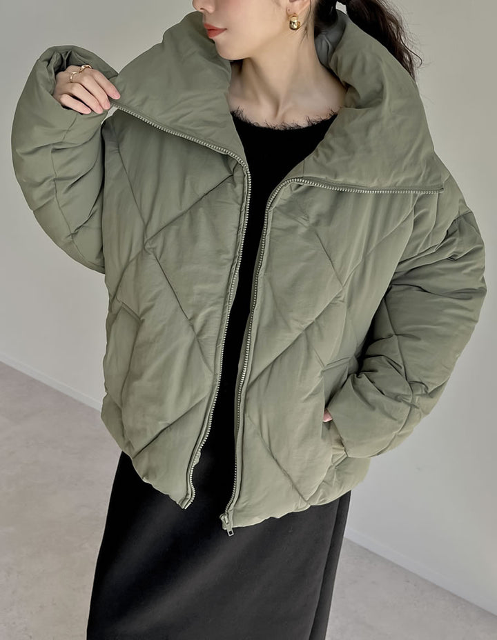 【TIME SALE 10%OFF】[HITアウター][セレクトコラボ][低身長サイズ有]ダイヤキルト中綿ダウンジャケット ジャケット/アウター 人気レディースファッション通販 リエディ