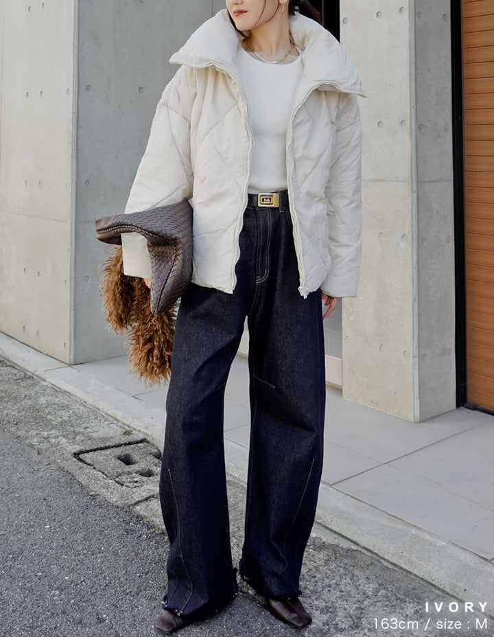 【TIME SALE 10%OFF】[HITアウター][セレクトコラボ][低身長サイズ有]ダイヤキルト中綿ダウンジャケット ジャケット/アウター 人気レディースファッション通販 リエディ