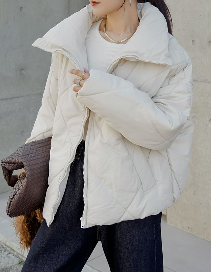 【TIME SALE 10%OFF】[HITアウター][セレクトコラボ][低身長サイズ有]ダイヤキルト中綿ダウンジャケット ジャケット/アウター 人気レディースファッション通販 リエディ