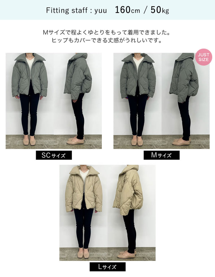 【TIME SALE 10%OFF】[HITアウター][セレクトコラボ][低身長サイズ有]ダイヤキルト中綿ダウンジャケット ジャケット/アウター 人気レディースファッション通販 リエディ