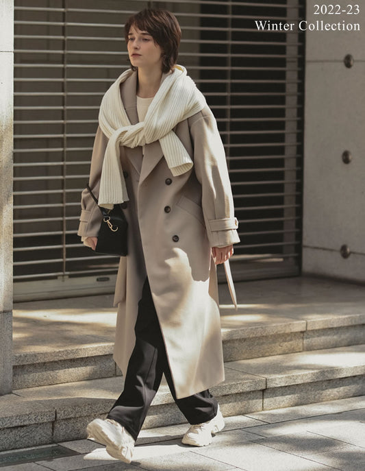 [WINTER COLLECTIONモッサダブルブレストトレンチデザインチェスターコート ジャケット/アウター レディースファッション通販 リエディ