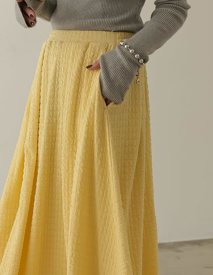 カットジャガードボリュームタックフレアスカート スカート レディースファッション通販 リエディ