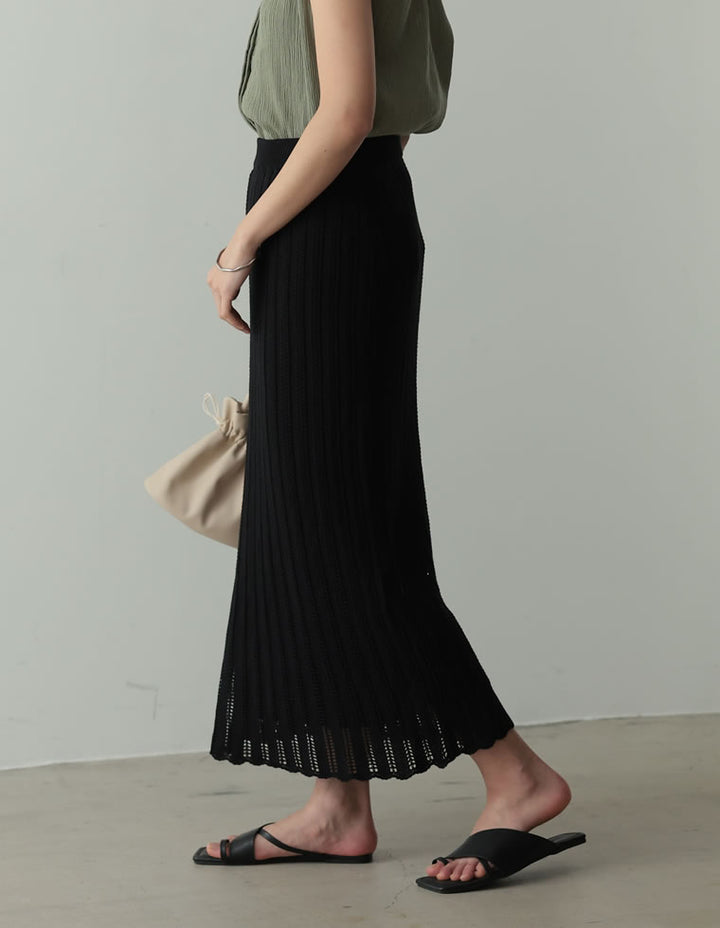 透かし編みナローニットスカート スカート レディースファッション通販 リエディ