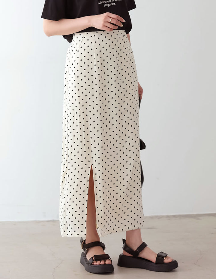 ドットパターンスリットタイトスカート[mb] スカート レディースファッション通販 リエディ
