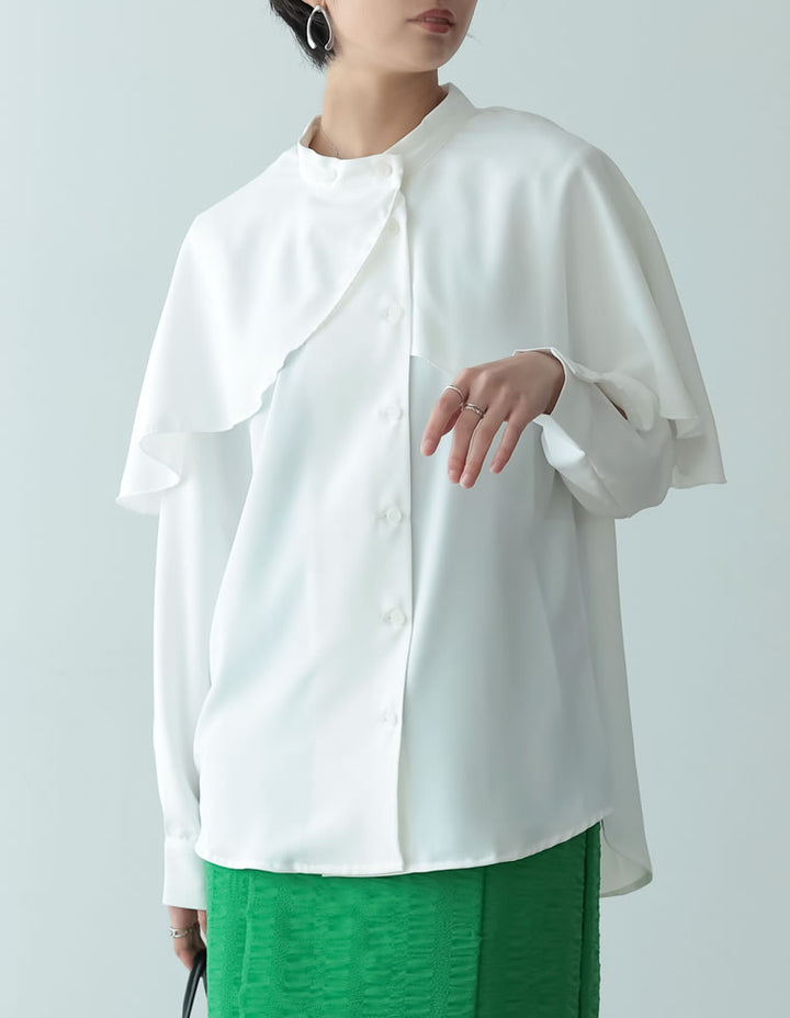 ケープライクフリルシャツブラウス トップス レディースファッション通販 リエディ