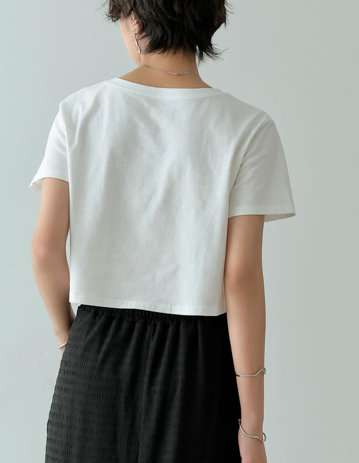 ロゴ刺繍クロップドTシャツ[mb] トップス レディースファッション通販 リエディ