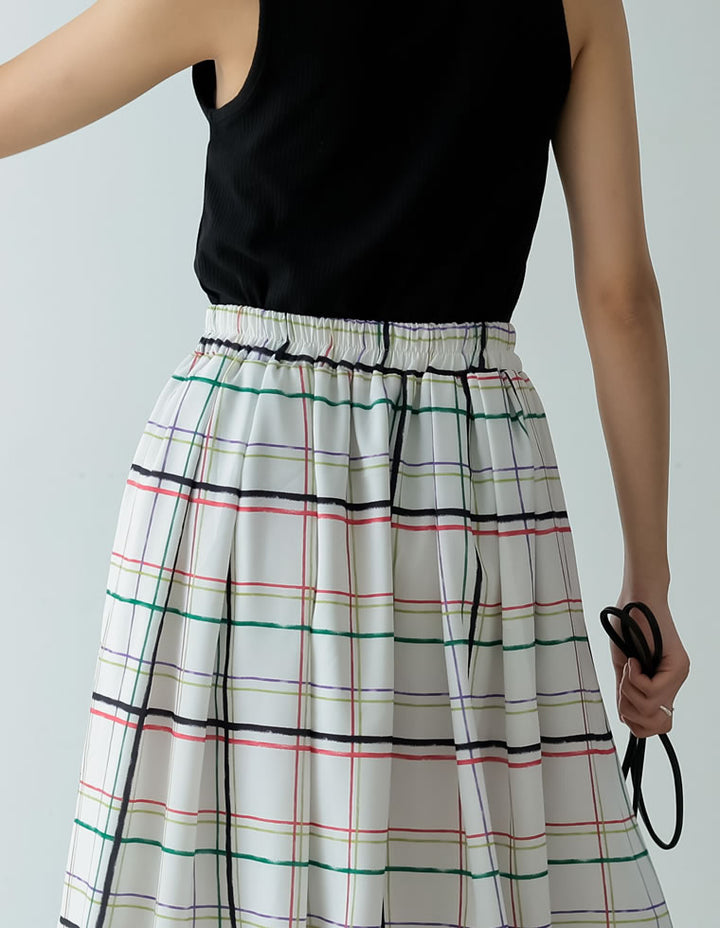 カラーチェックフレアスカート スカート レディースファッション通販 リエディ