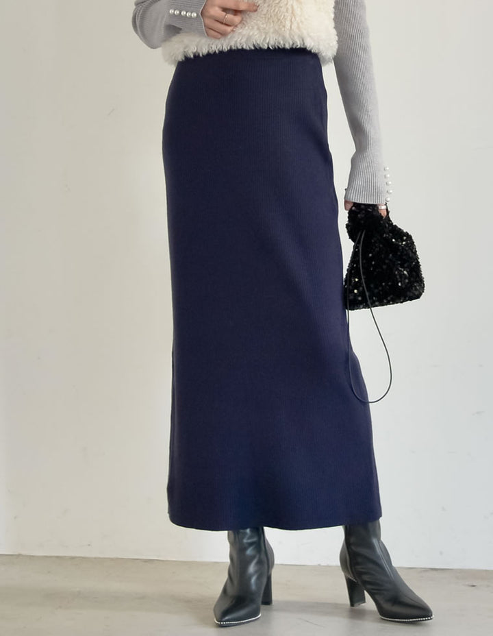 [低身長/大きいサイズ有]前後2WAYリブニットスリットナロースカート[mb] スカート レディースファッション通販 リエディ