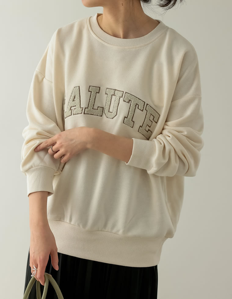 裏毛サガラ刺繍ロゴスウェットプルオーバー - トップス通販