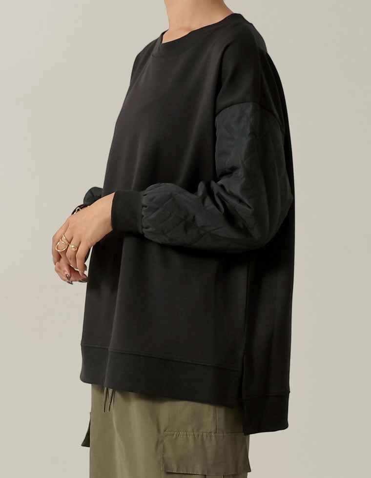 キルティングスリーブダンボールプルオーバー - トップス通販