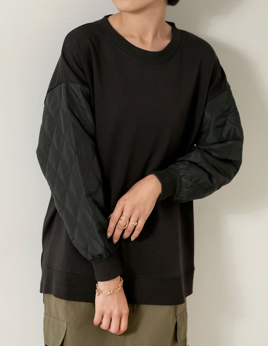 【30％OFF！OUTLETSALE】キルティングスリーブダンボールプルオーバー トップス レディースファッション通販 リエディ