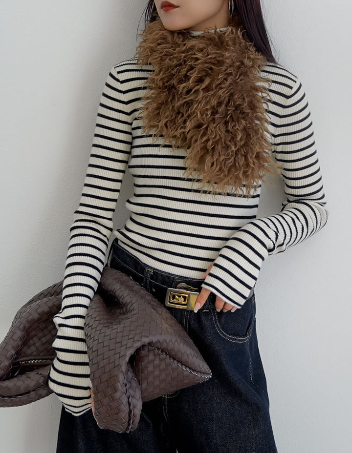 【クーポンで20%OFF￥3,498⇒￥2,798】〖クーポンコード：SH_20_2511〗[販売枚数4.6万枚突破！]指穴リブニットタートルネックトップス