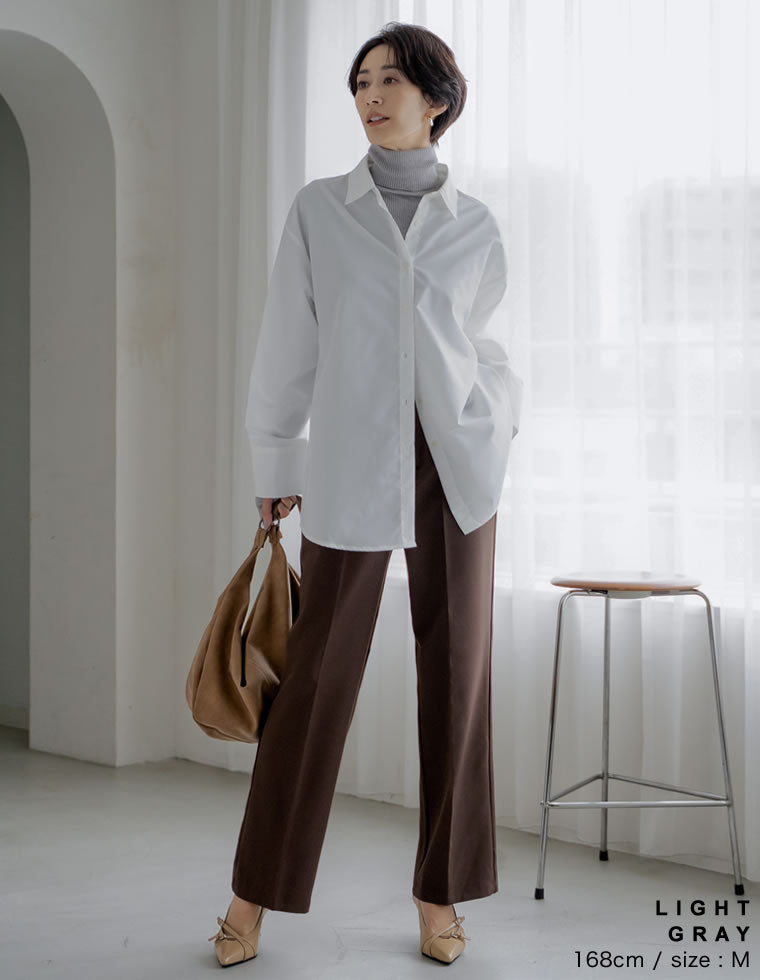 指穴リブニットタートルネックトップス - トップス通販 | 人気