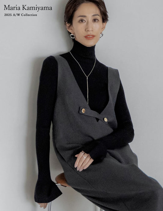 【クーポンで20%OFF ¥3,498⇒¥2,798】〖クーポンコード：SH_20_2511〗[2025AW COLLECTION][販売枚数3.4万枚突破！][華奢見えが叶う]フレアスリーブハイネックリブニットトップス