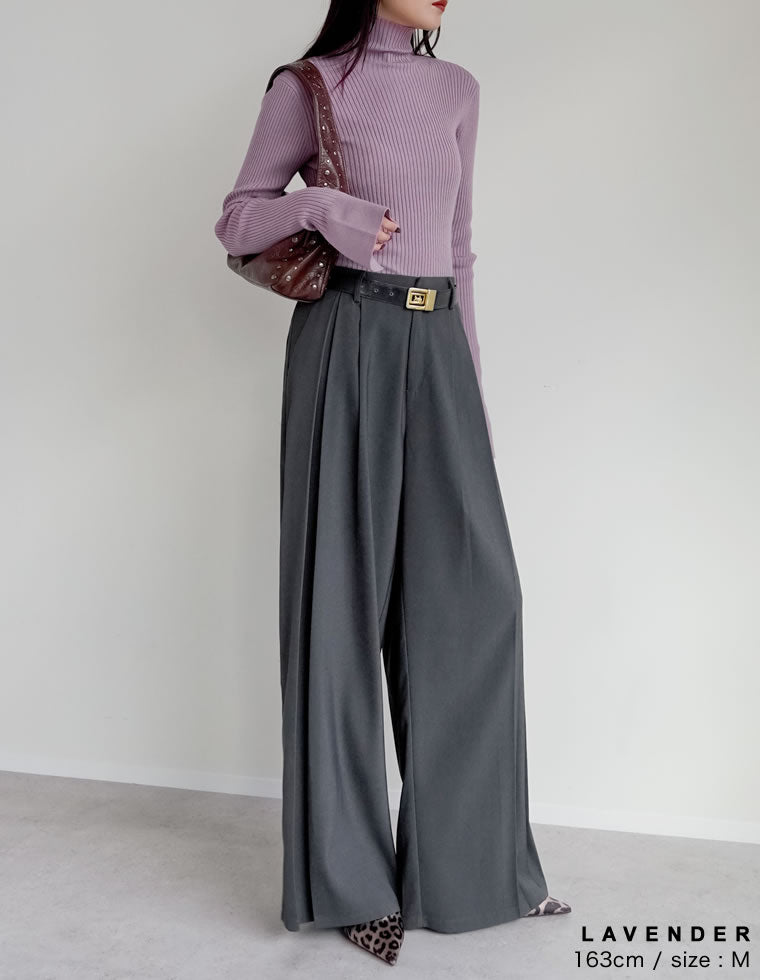 フレアスリーブハイネックリブニットトップス - トップス通販 | 人気