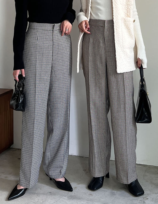 チェック柄センタープレスパンツ パンツ レディースファッション通販 リエディ