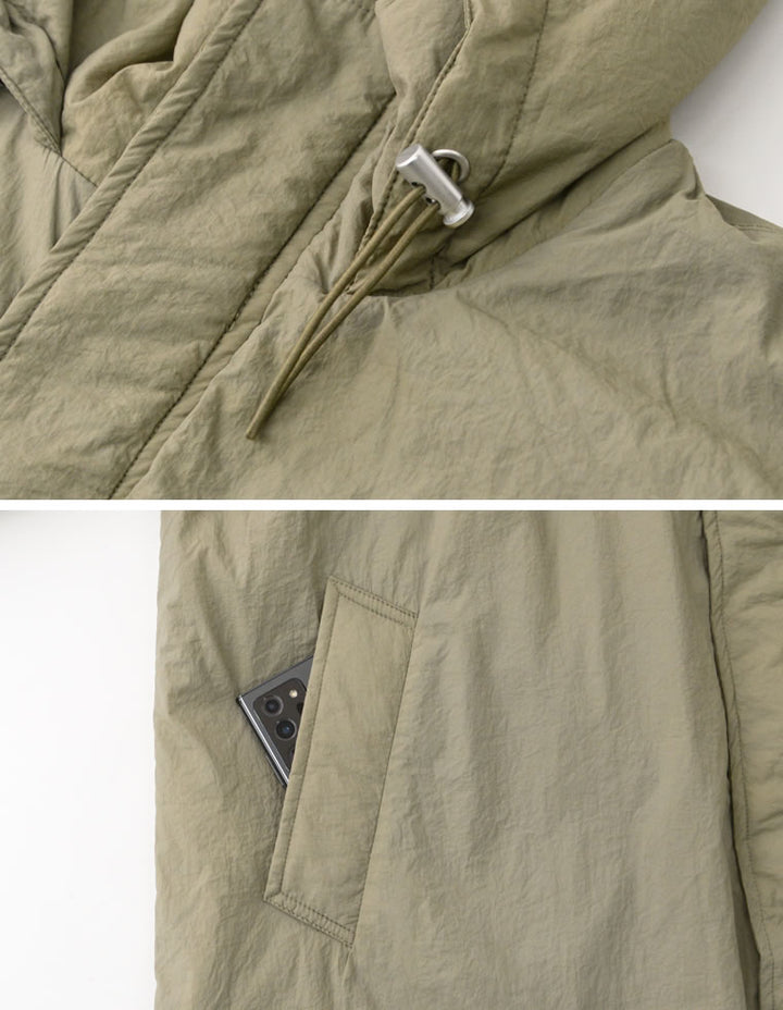 ワッシャータフタフード付き中綿ミドルコート ジャケット/アウター レディースファッション通販 リエディ