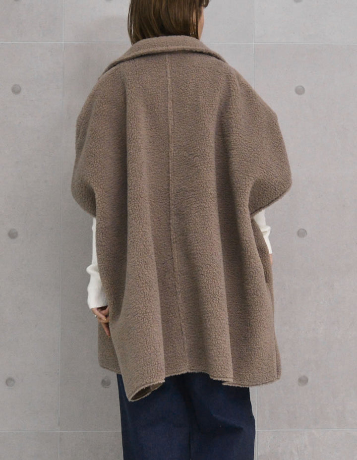 [2023A/W COLLECTION]フェイクムートンボアポンチョコート ジャケット/アウター レディースファッション通販 リエディ