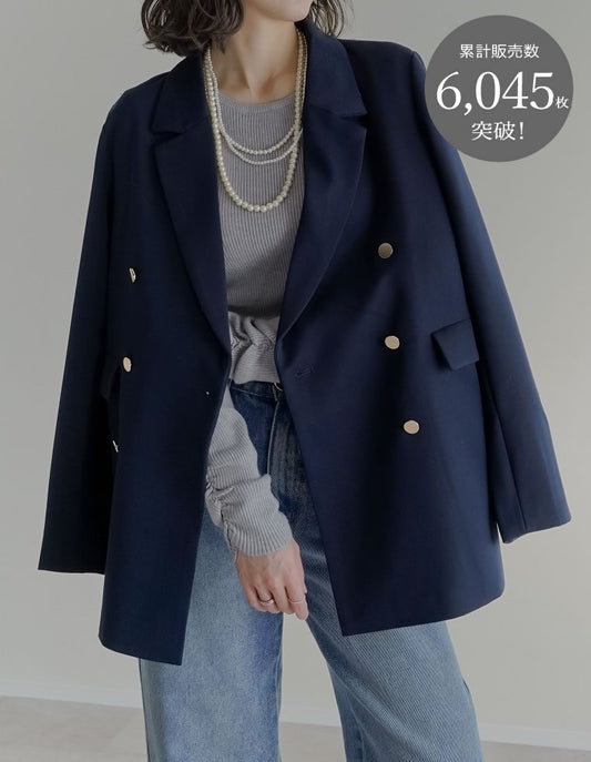 [2025AW COLLECTION][累計販売枚数6,000枚突破！][低身長サイズ有]金ボタンブレザージャケット