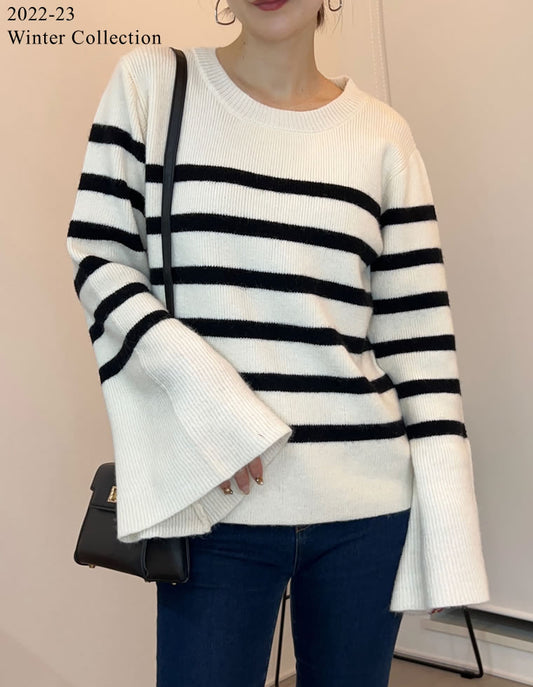 アルパカタッチクルーネックフレアスリーブニットトップス トップス レディースファッション通販 リエディ