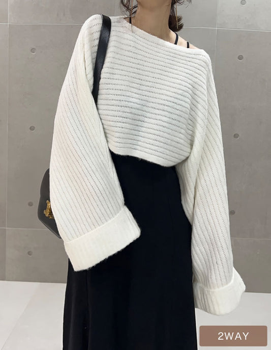 前後2WAYカシュクールデザインショートニットプルオーバー トップス レディースファッション通販 リエディ