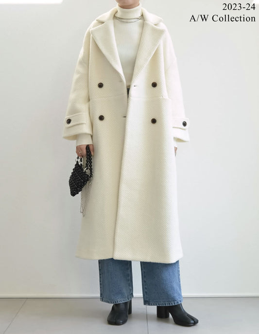 [2023A/W COLLECTION]低身長サイズ有]オーバーサイズダブルブレストカラーコート ジャケット/アウター レディースファッション通販 リエディ