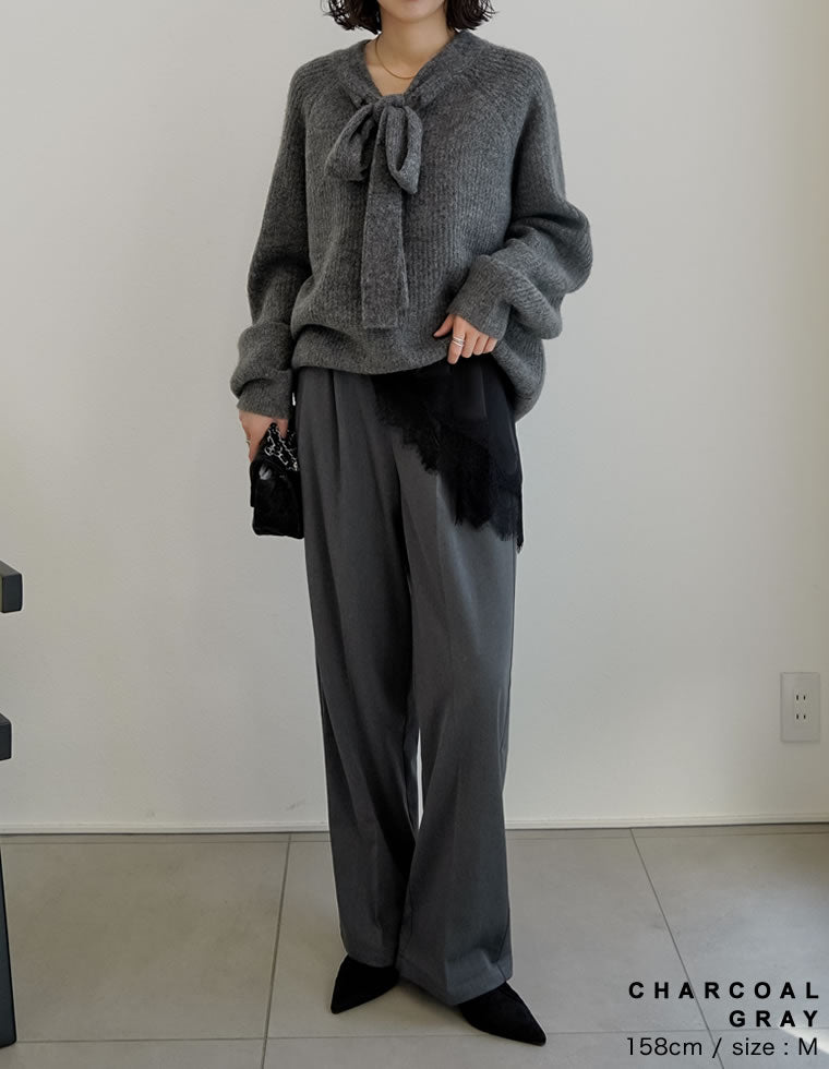 裏微起毛ツータックワイドパンツ - パンツ通販 | 人気レディース