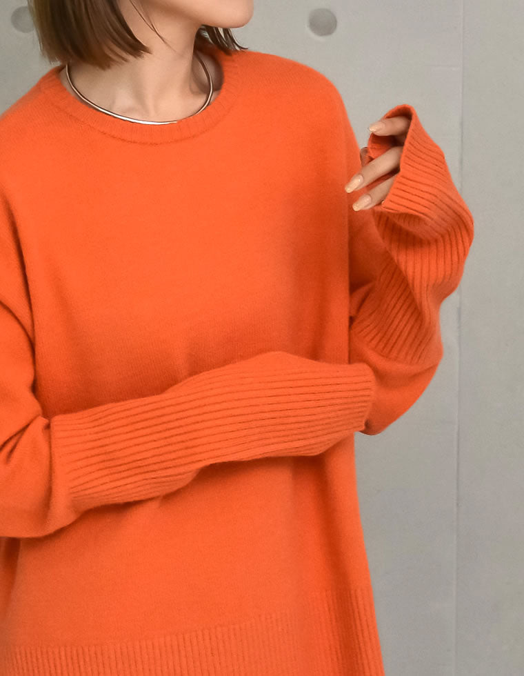 指穴クルーネック起毛ニットプルオーバー - トップス通販 | 人気