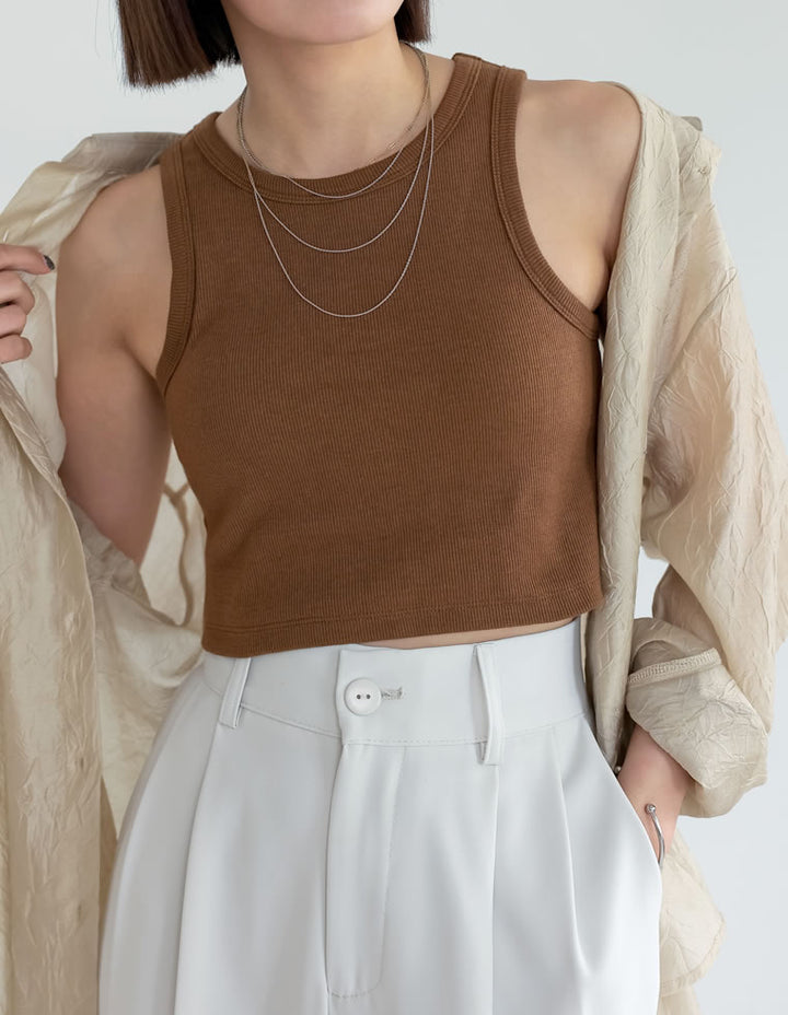 【TIME SALE 30%OFF ¥2,798⇒¥1,958】[神山まりあさん着用]コットンリブカップ付きアメスリショート丈タンクトップ[返品交換不可] トップス 人気レディースファッション通販 リエディ
