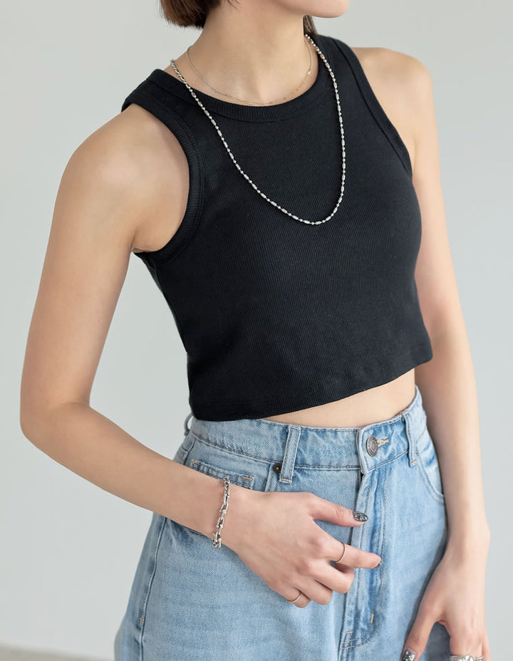 【TIME SALE 30%OFF ¥2,798⇒¥1,958】[神山まりあさん着用]コットンリブカップ付きアメスリショート丈タンクトップ[返品交換不可] トップス 人気レディースファッション通販 リエディ