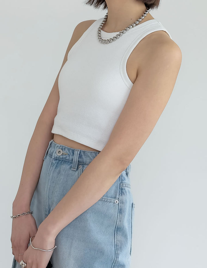 【TIME SALE 30%OFF ¥2,798⇒¥1,958】[神山まりあさん着用]コットンリブカップ付きアメスリショート丈タンクトップ[返品交換不可] トップス 人気レディースファッション通販 リエディ