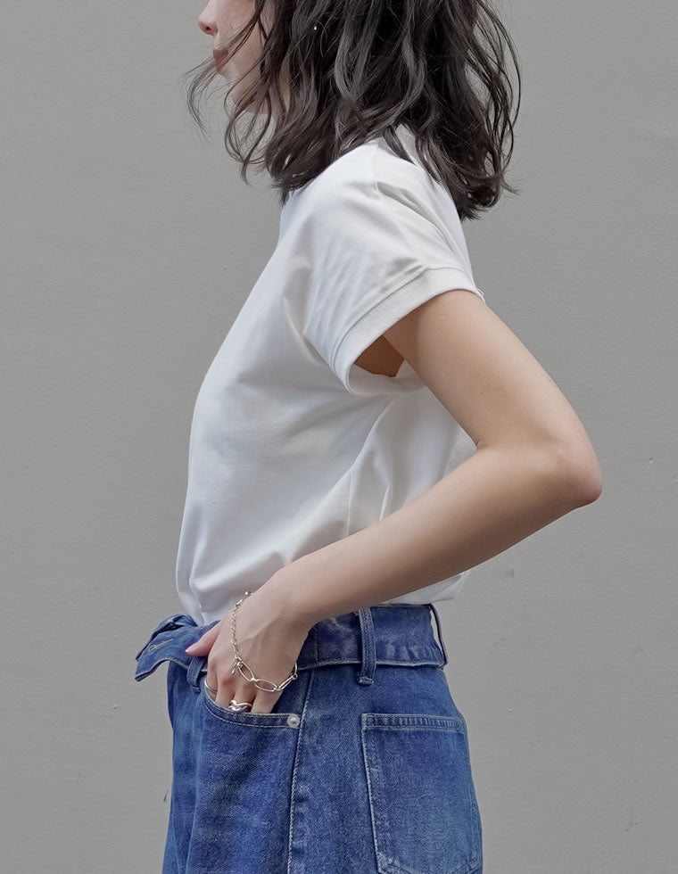 モックネックフレンチスリーブTシャツ - トップス通販 | 人気