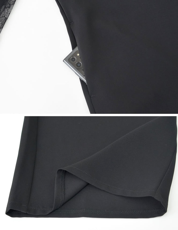 袖レース切り替えVネックオールインワン オールインワン レディースファッション通販 リエディ