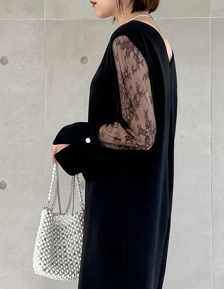 袖レース切り替えVネックオールインワン オールインワン レディースファッション通販 リエディ