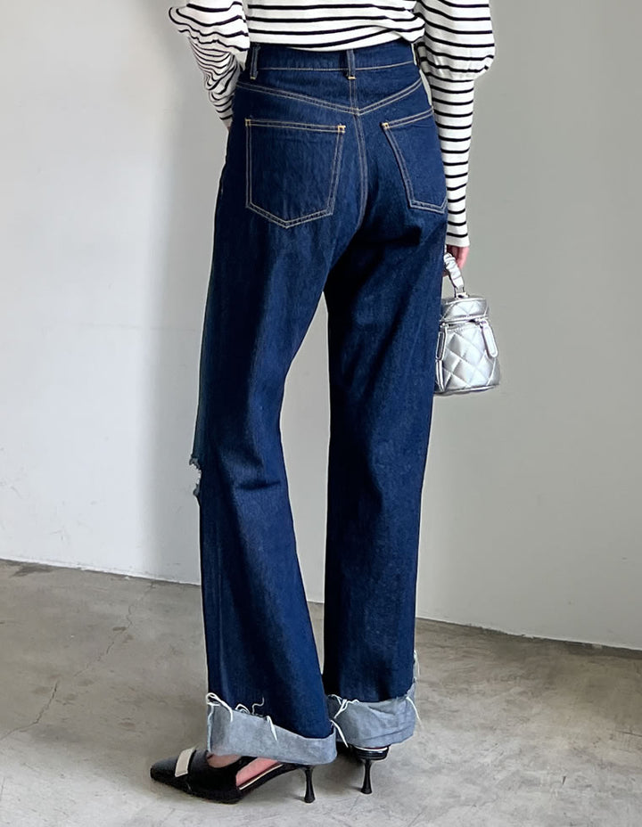 [神山まりあさん着用][低身長サイズ有]コットンロールアップデニムパンツ パンツ レディースファッション通販 リエディ